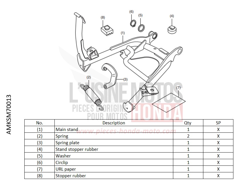 KIT,MAIN STAND de Africa Twin DCT GRAND PRIX RED (R380B) de 2022